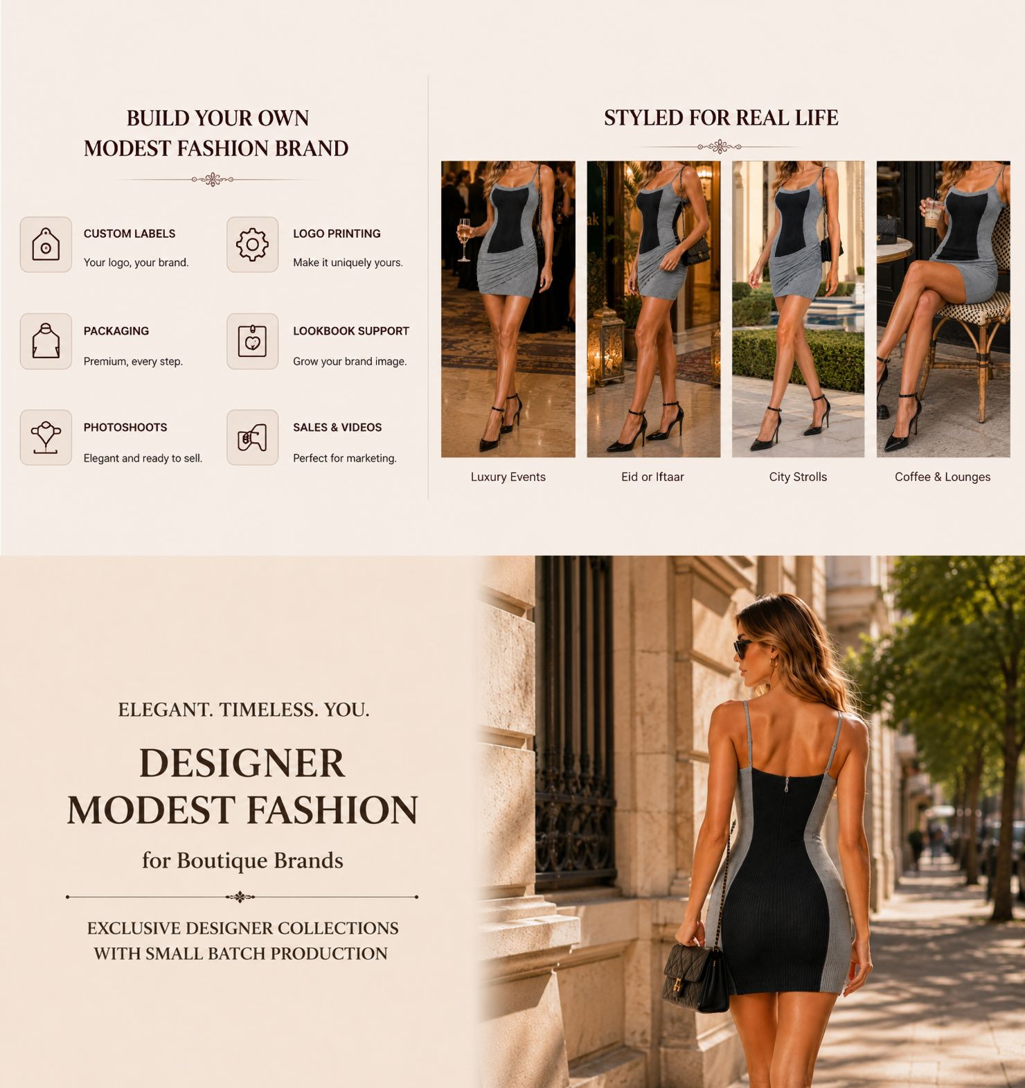 مدل لباس مینی بافتنی دنده ای خاکستری با برچسب خصوصی grey ribbed knit bodycon mini dress private label styling