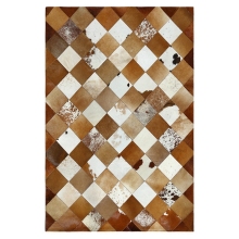 Cowhide leather patchwork luxury hotel carpet and rug