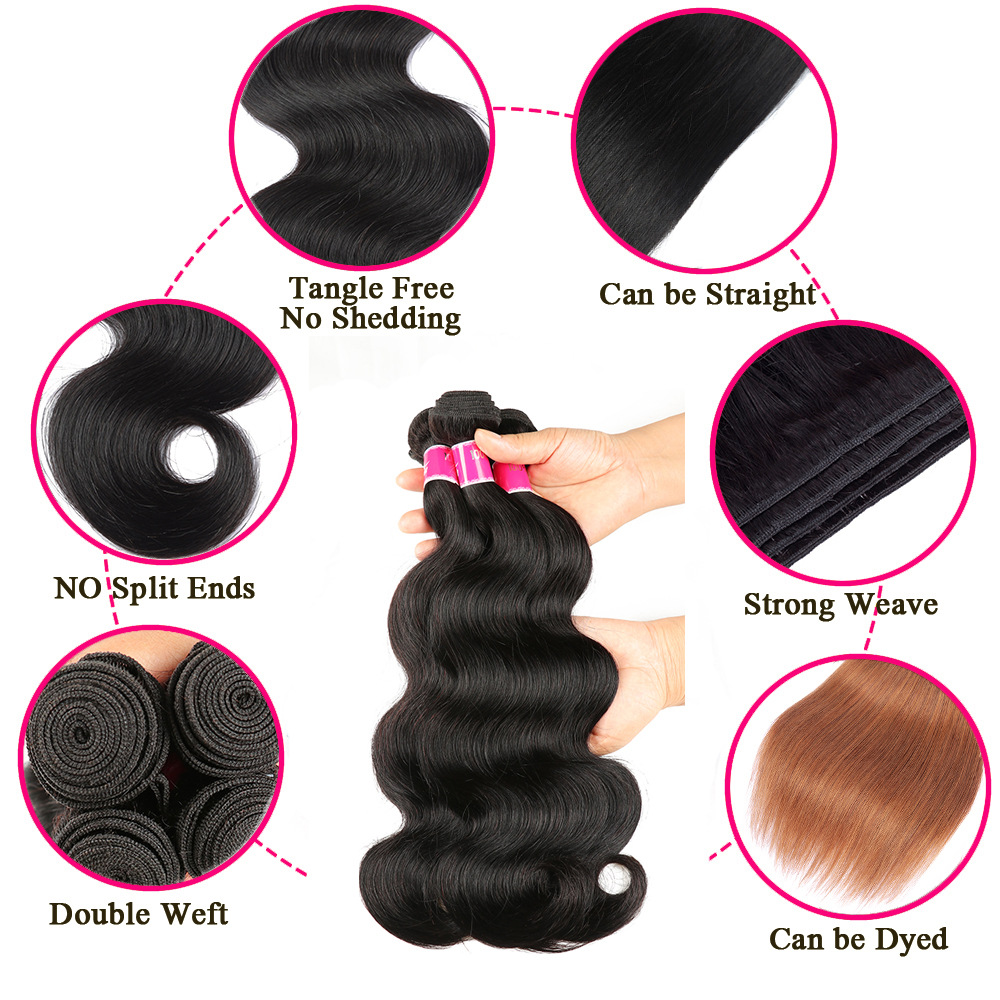 Wholesale virgin hair vendors bundles nature color human hair bodywave bundles