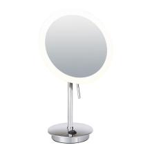 Lighted frameless standing mirror