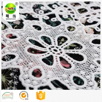 Flower Embroidery Lace 100% Polyester Fabric