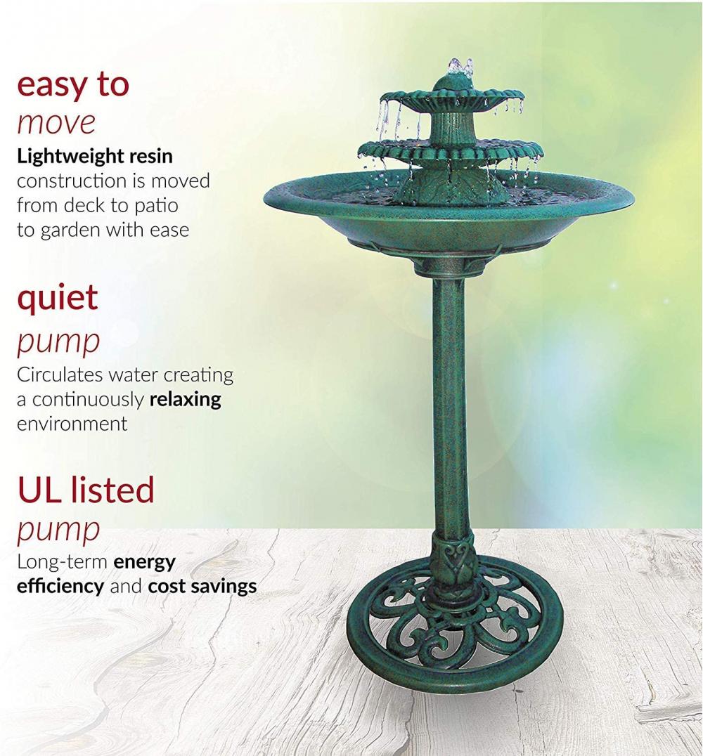 3 Tiered Pedestal Water Fountain and Birdbath