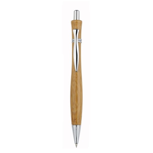 Curvaceous Bamboo Pen with Metal Clip