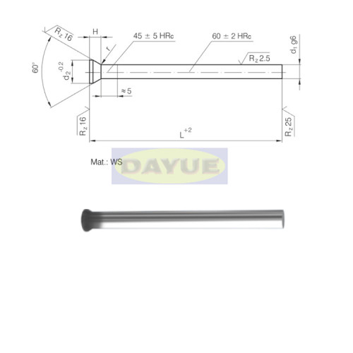 DLC-coating Geharde DIN 1530 ah uitwerpstift