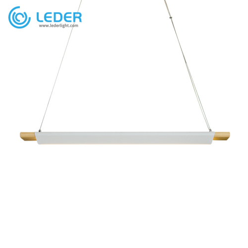 LEDER Kahoy nga Rectangular Pendant Light