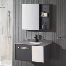 Wall Mounted Customized Bathroom Cabinets with Storage and Wash Basin