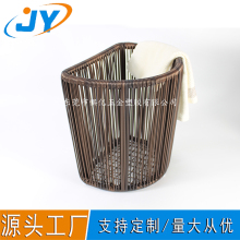 Handweaved PP plastic rattan laundry basket