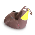 Bruine stoel met piggy bean bag voor kinderen