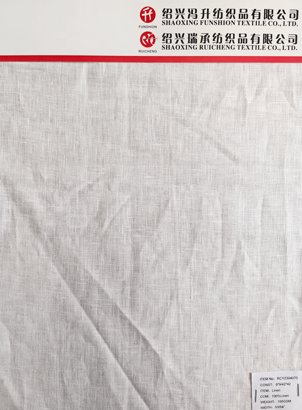 Pure Linen Dyed Fabric White 1