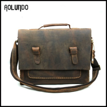 Guangzhou OEM fashion genuine mens real leather handbag shoulder bag