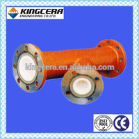 Cement 95% alumina ceramic lined wear resistant steel pipe