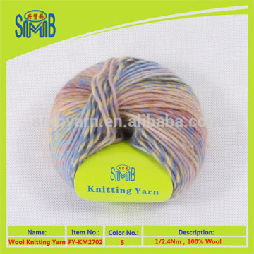 2016 novelty yarn oeko tex quality 50gram skeins 2 ply pure wool yarn from china wool factory