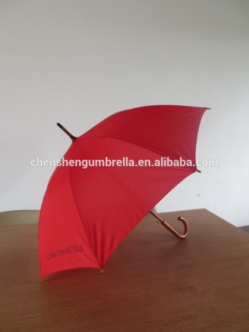 automatic red straight waterproof umbrella