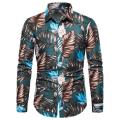 Comfortable Men's Long Sleeve Hawaiian Vacation