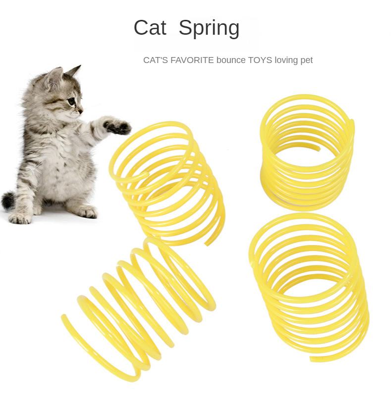 Durable Cat Colorful Plastic Spring Toys Pet Grinding Claws Toys