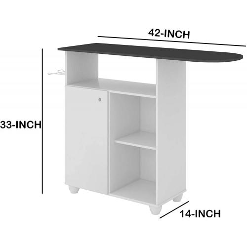 Wooden Ironing Board with 3 Open Compartments