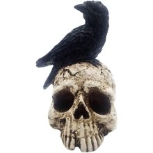 Raven auf Skull Halloween Wohnkultur