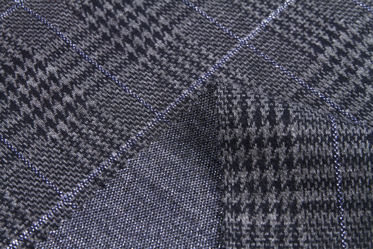 China textile super lurex in stretch suit houndstooth upholstery fabric