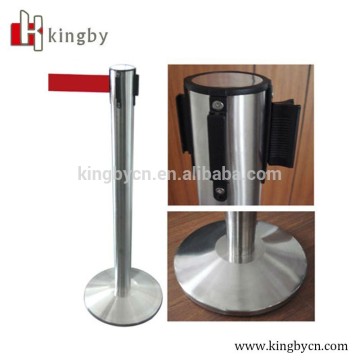 retractable belt barrier post crowd control barrier post with braking cassette