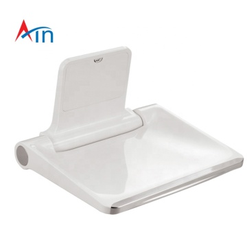 White Wall-Mounted Foldable Plastic Shower Seat