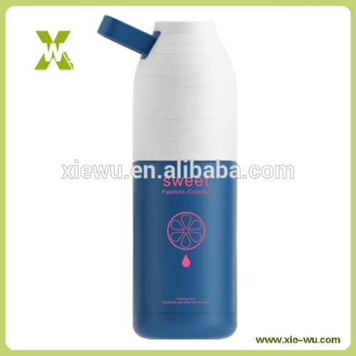 Hot/cold stainless steel sport water bottle with screw cap