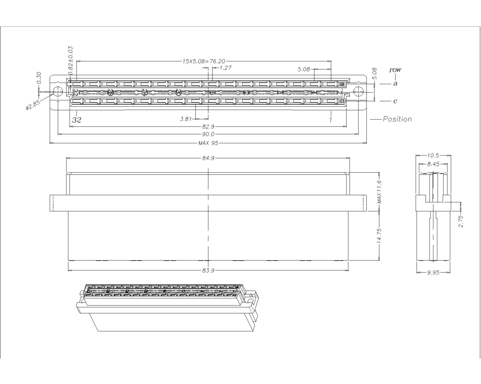 DIC-09040323213 Din Power D Type Dual Row Fem DIC-09040323213 Din Power D Type Dual Row Fem