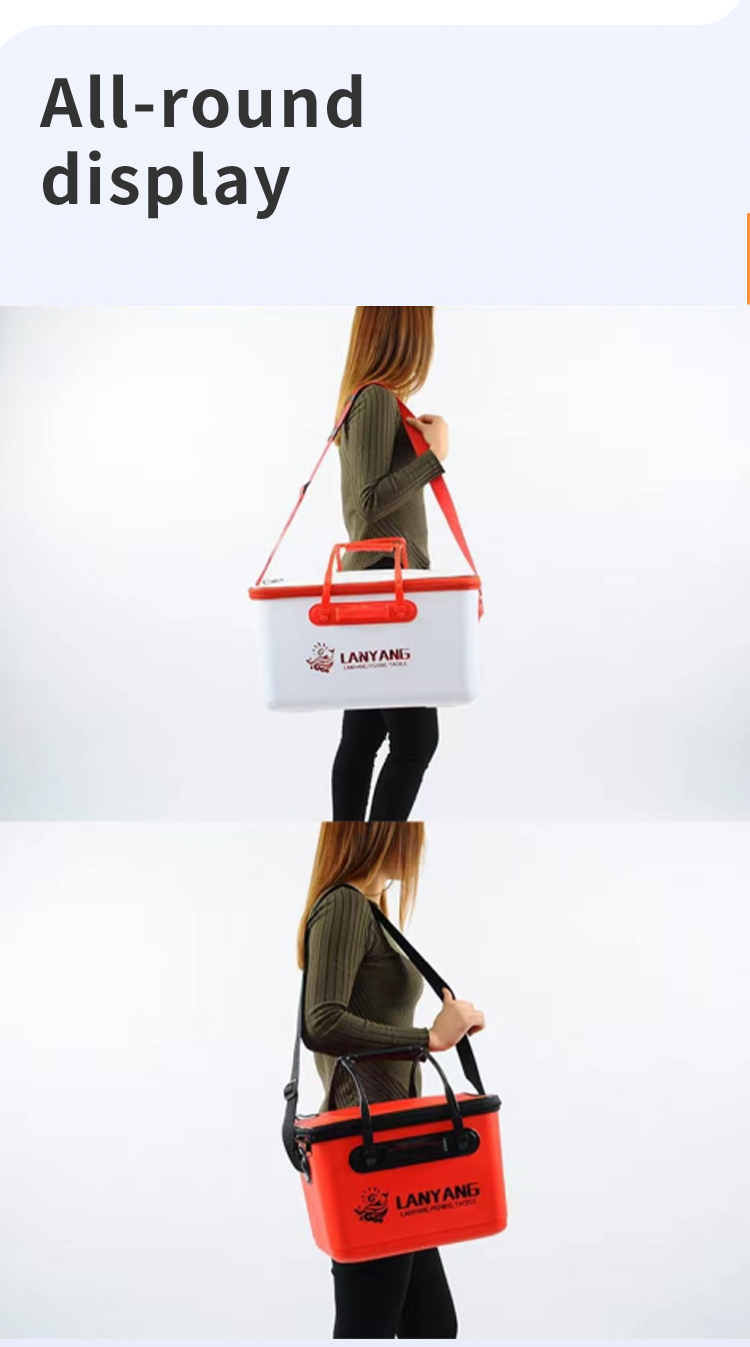 New Design Folding Fishing Bucket With Handle EVA Fishbox Outdoor Water Box Packing Live Fish Bucket Thickened Fishing Tank Fish