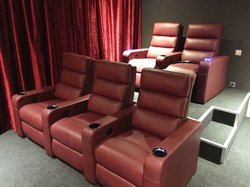 I Shaped Leather Cinema Reclinable Sofa