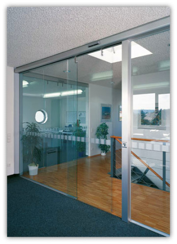 Hospital frameless sensor glass automatic screen door