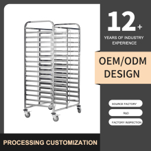 Tall Mobile Stainless Steel Bakery Pan Rack Trolley