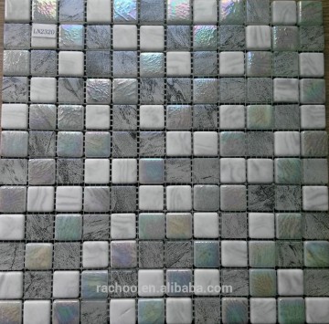 Print Solid glass colorful floor using mosaic tile