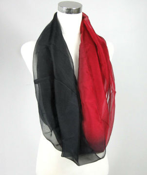 Two Tone Ombre Chiffon Scarves,Circle Scarf in Pure Silk