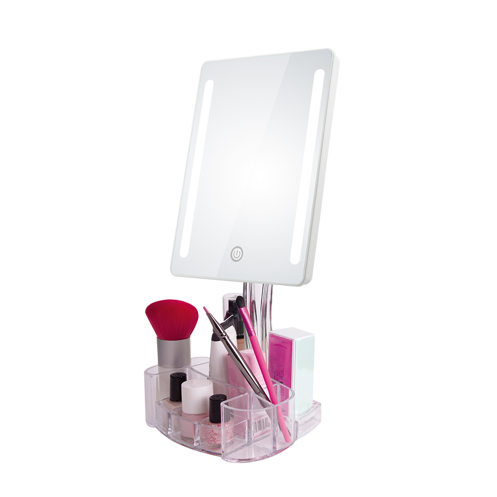 Beleuchteter Make -up -Spiegel und Organizer Lighted Makeup Mirror and Organizer