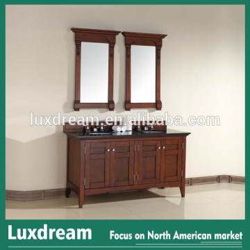 USA antique cherry bathroom vanity cabinet with granite top