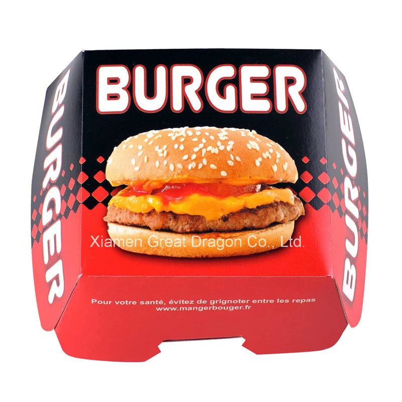 13cmx4cm Set of 6 Prefolded Boxes Burger Boxes (BB006)