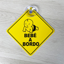 Auto Suction Cup Warning Card for Bebe a Bordo Car Stickers
