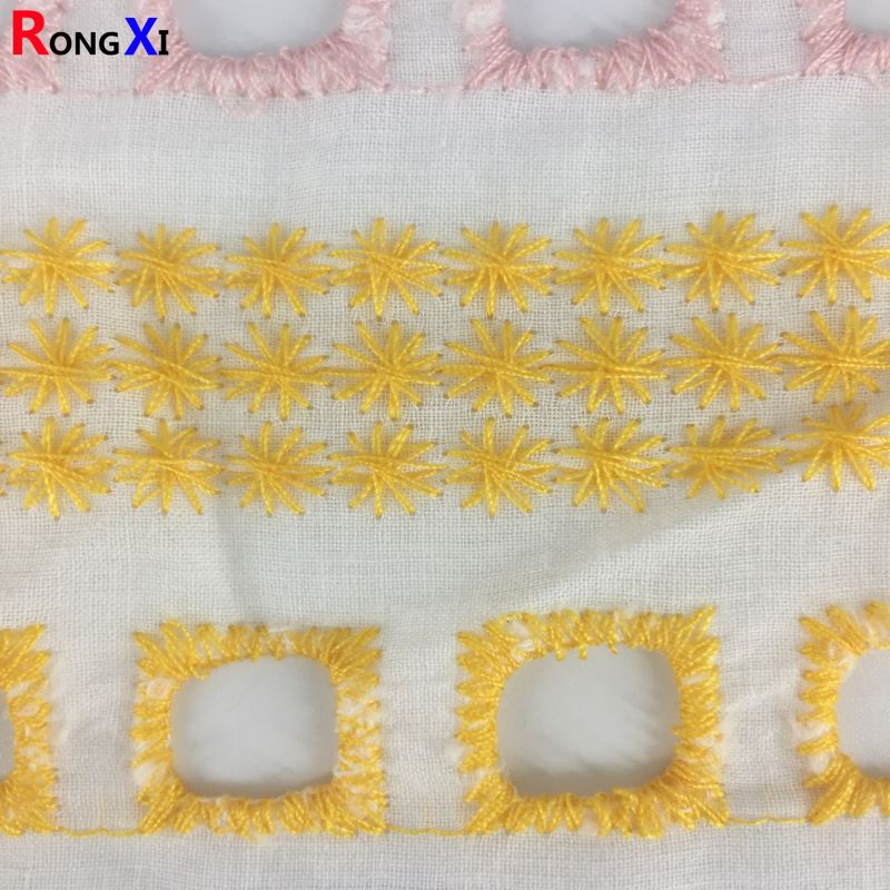 RXF0962 New Design Cotton Border Embroidery Fabric Made In China