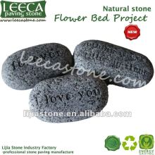 Engraved cobblestone river stone with words