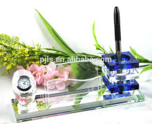Multifunctional stationery gift pen holder/Office gift clock pen holder/Clock Leather Pen Holder & card holder
