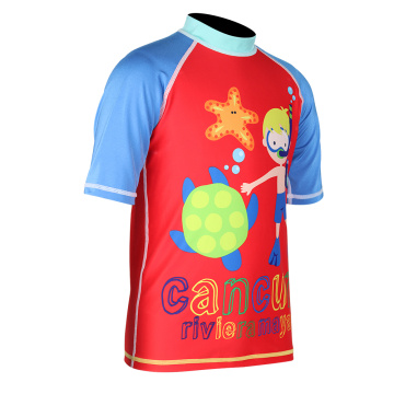 Seaskin Kids Короткие рукава милый мультфильм Rashguards