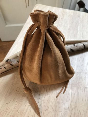 custom luxury faux suede drawstring bag