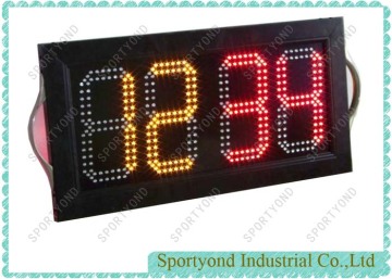 Over time display with player substitution board for football/soccer game