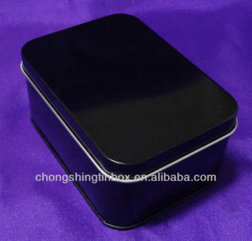 rectangular black tin box