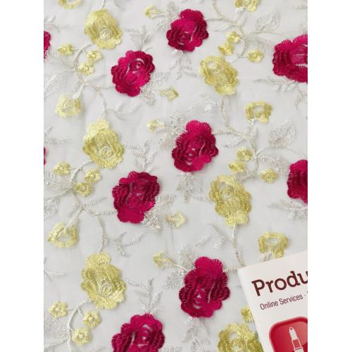 All kinds of flowers embroidered nylon mesh