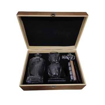 Top Selling Custom Glass Whiskey Decanter & Cooler Set with Whiskey Stones - Perfect Xmas Gift Boxed