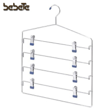 4 Tier Metal Trousers Hanger with Clips