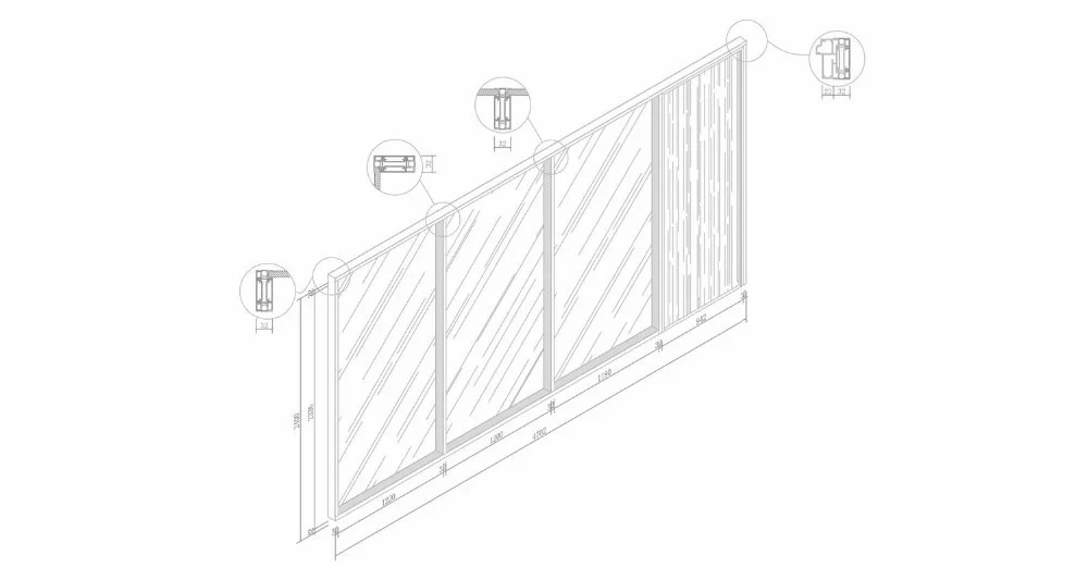 Shaneok Modern Demountable Tempered Glass Office Wall Dividers