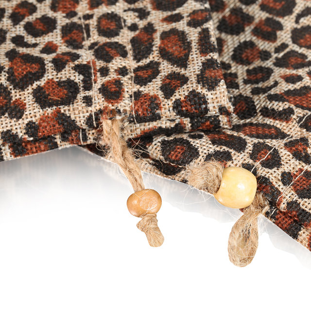 Leopard printed linen bag