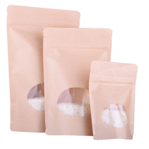 Biodegradable 100% Recycle Kraft Paper Window Bakery Food Bag