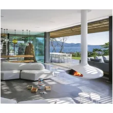 French Style Wood Fireplace Mantel Cheminee Inno Living Flame Imitating Fireplace